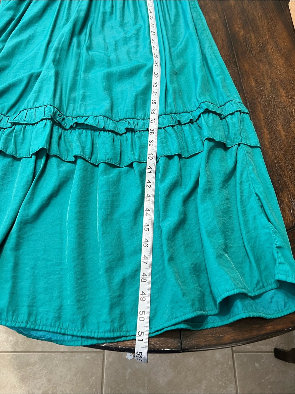 Knox Rose Teal V‑Neck Tiered Midi Dress - Picture 9 of 9